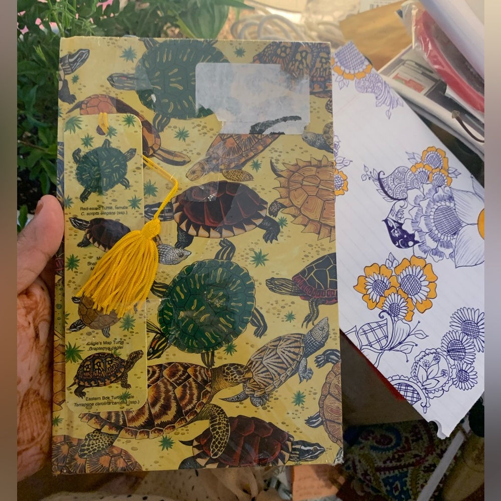 Reptile-Themed Notebook with Yellow Tassel Bookmark